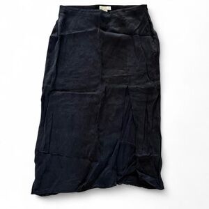 H&M Lyocell Black Flowy Midi Skirt